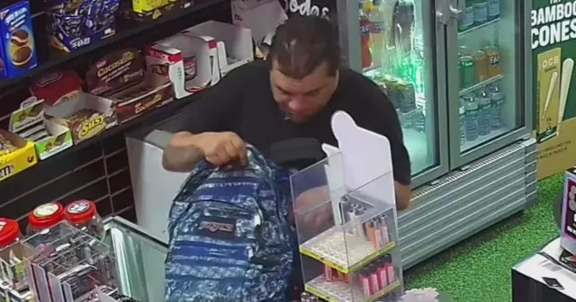 Man caught on camera stealing Pokemon cards from Sweetwater smoke shop — image from CBS News